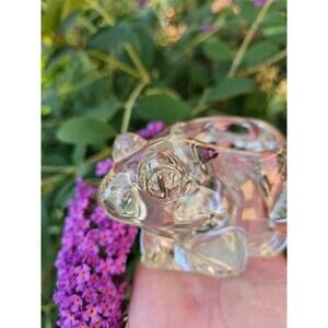 Vintage Wicks & Sticks Glass Frog Votive Holder Trinket Dish Jewelry Catchall